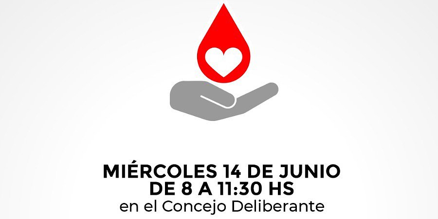14 de junio Día de las personas Donantes: Se realizará una colecta de sangre en el edificio del Concejo